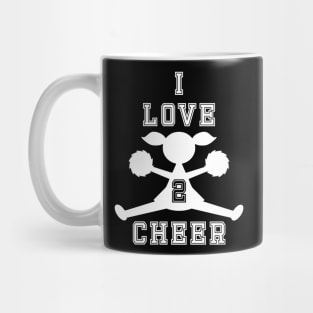 I Love 2 Cheer (White on Black) Mug